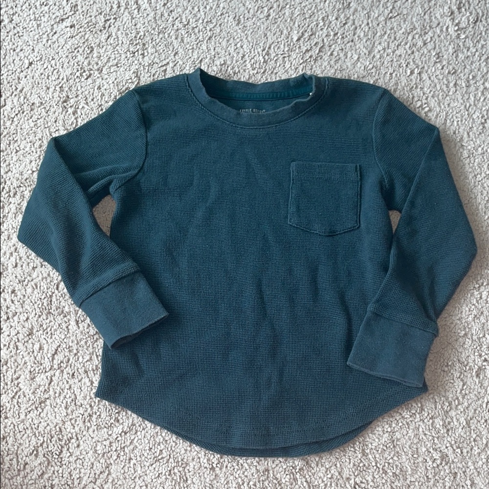 EUC Little Bipsy Dark Teal Waffle LS